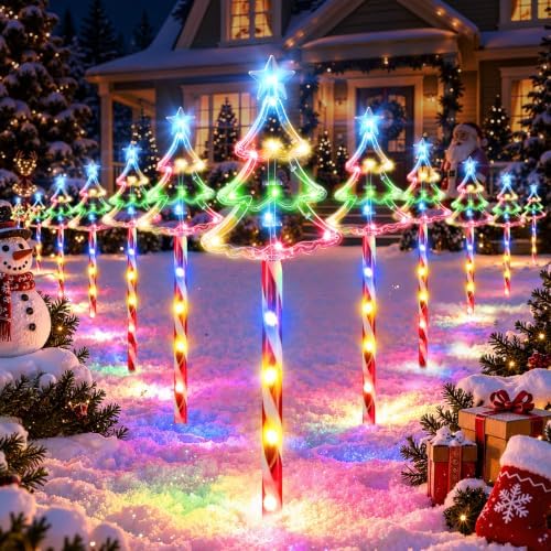KOOPER 20 Pack Solar Christmas Candy Tree Stake Lights, 10 Modes Xmas Decor by KOOPER