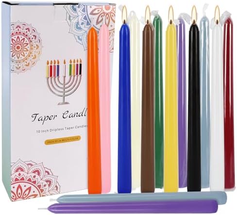 24 Pack Assorted Color Spell Chime Candles – Premium Unscented Dripless,Taper Candles for Rituals, Prayer, Birthdays, Meditation, Altar, Spells, Chime Candles - 10 Inch Tall - Ideal for Witches - Image 2