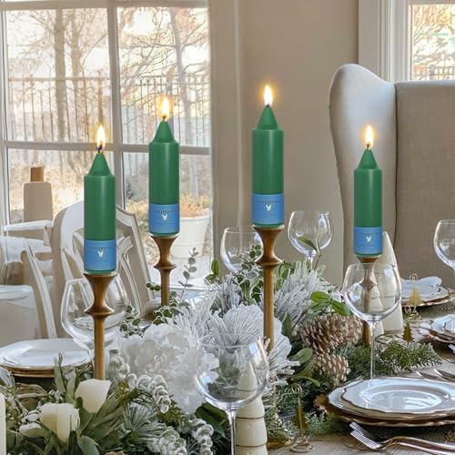 Smokeless Candlesticks Short Taper Candle,Unscented 5 Inches Dark Green Candle Sticks Dripless Tapered Candles for Home Décor Weddings Seasons Gifts - Image 6