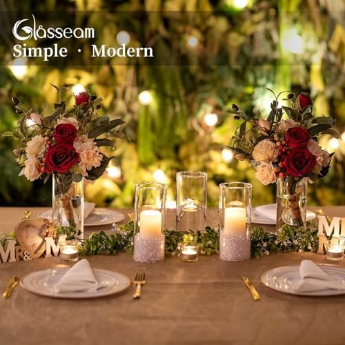 Glasseam Cylinder Vases for Centerpieces, 6Pcs Clear Glass Vase for Flowers - Image 5