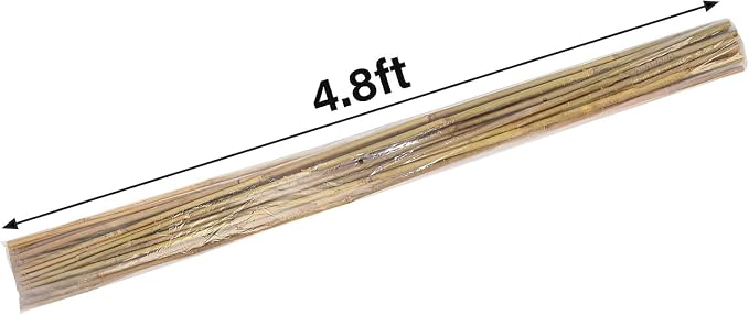Natural Bamboo Plant Stake（Approx 5FT 50Pcs） Sturdy Bamboo Poles, Durable Plant Bamboo Stake, Garden Climbing Plant Bracket.