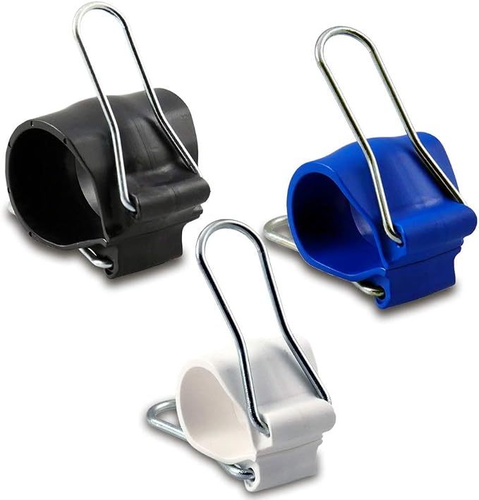 Reusable Garden & Cable Clips – Indoor/Outdoor Clamp Holders for Plants, Cords, Wires, String Lights, Trellis & Décor, Multi-Size 12 Pack (4 Small White, 4 Medium Blue, 4 Large Black)