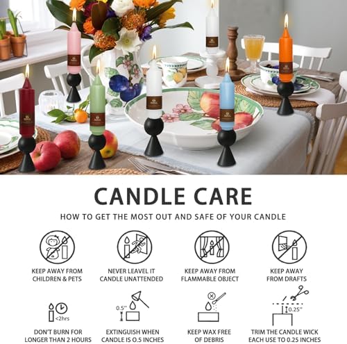 Summer Taper Candle Brown Candlesticks,Gedengni 5 inches Small Tapered Candles Short Candle Sticks Dripless Wax Candlestick for Home Dinner Wedding Party Women Gifts,7D-Brown - Image 2