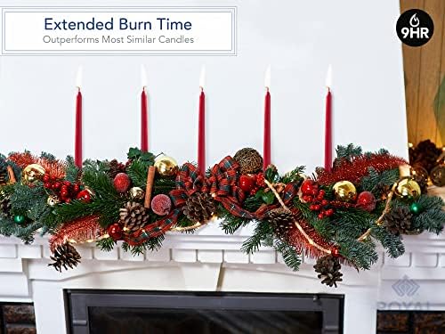 Royal Imports Unscented Taper Candles 12 Inch Red 9HR Burn Time Set of 12 - Image 5