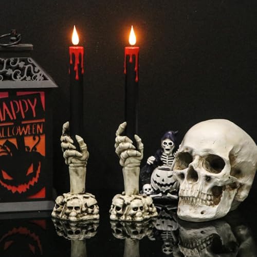 Wondise Halloween Black Flameless Taper Candles with Remote and Timer - Image 3