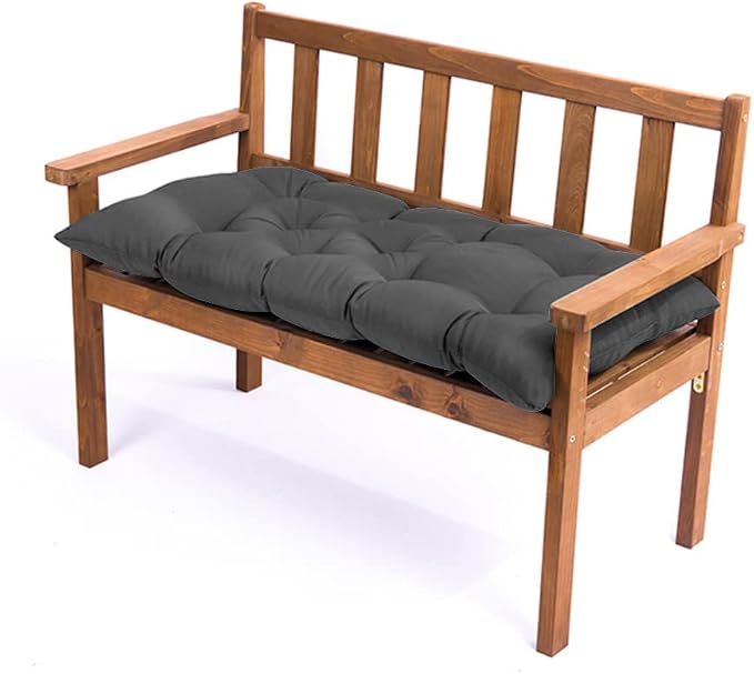 Srutirbo Indoor Outdoor Bench Cushion, Waterproof Swing Cushion Seat Chair Replacement Pads Pillow for Lounger Garden Furniture Patio Metal Wooden (Dark Grey, 47 * 20inch)