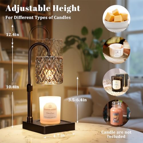 Dark Grey Candle Warmer Lamp with Timer - Wax Melt Warmer for Jar Candles - Image 4