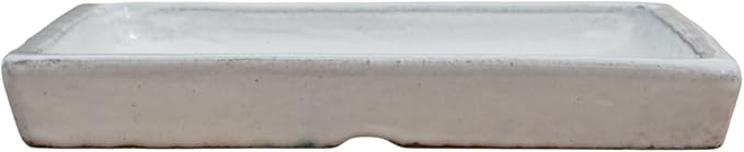 15 Inch Plant Saucer (Ceramic) - Square White Flower Pot Tray - Handcrafted, Durable Planter Base