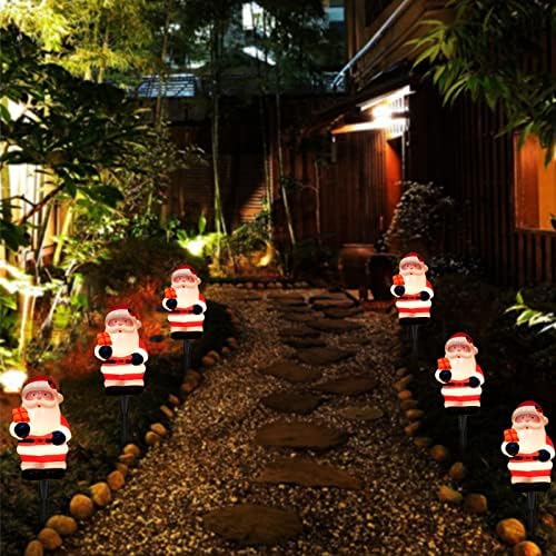 Christmas Decorations Outside, 7Ft Christmas Santa Pathway Stake Lights with 4 C7 Bulbs, Stake, Connectable Waterproof Driveway Markers Lights for Outside Path Garden Decor Holiday Yard Patio - Image 5