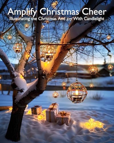 Homemory 4-Pack Beaded Solar Hanging Lanterns, Dusk to Dawn, Waterproof - Image 5