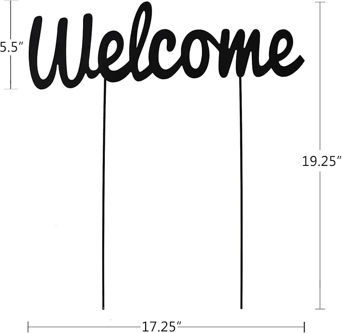 Metal Letter Welcome Yard Sign with Stake Outdoor Decorations Garden Lawn Front Porch Outside Letter Yard Sign Garden Stake Decor (Welcome)