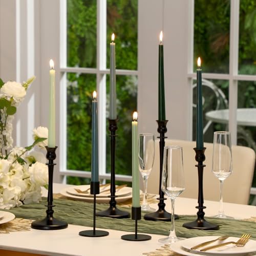 Nuanchu 16 Pcs Taper Candles, 10 Inch Tapered Smokeless, Gradient Green - Image 6