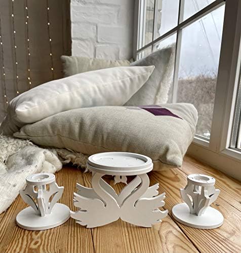 Wooden Unity Candle Holder – Solid Triple Candle Stand – Handcrafted from Natural Wood – Painted in Safe Premium White Finish – Fits 2 Taper (0.80”) & 1 Pillar Candle (3”) - Image 7