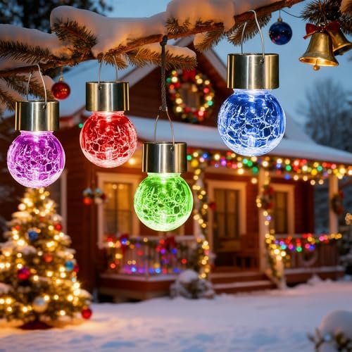 SOLPEX Solar Hanging Lanterns Solar Christmas Lights Outdoor Ornaments 8 Pc by Solpex