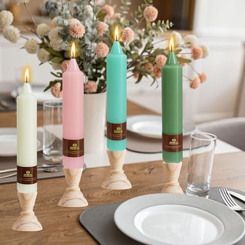 Pastel Candle Short Taper Candle 7 Inch Candlesticks Unscented Dripless Tapered Candle Set for Home Decor Wedding Party Dinner, 4 Pack - Image 5