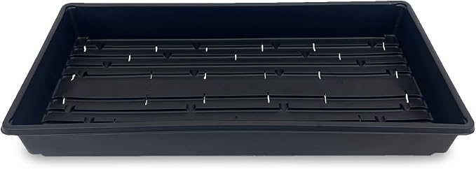 10 Plant Growing Trays (WITH Drain Holes) - 20" x 10" - Perfect Garden Seed Starter Grow Trays: For Seedlings, Indoor Gardening, Growing Microgreens, Wheatgrass & More - Soil or Hydroponic