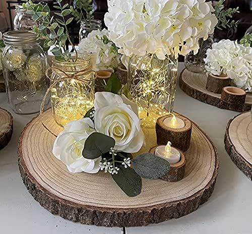 Lawei 20 Pack Wooden Tealight Candle Holder, Wood Votive Tealight Holder Tealight Candlestick for Wedding Party Birthday Holiday Decoration - Image 6