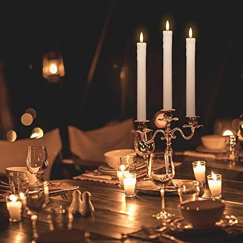 GenSwin Drip Wax Flameless Taper Candles Battery Operated with Remote Timer - Image 3