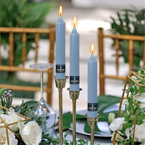 Candlesticks Short Taper Candle,9inches Blue Candle Sticks Dripless Tapered Candles for Home Decor Weddings Festive Party Holiday,30D-GB - Image 3