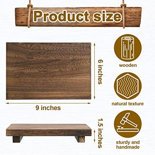 Nuogo Wood Pedestal Riser Stand for Kitchen Soap Tray,9 X 6 Inch,Brown - Image 3