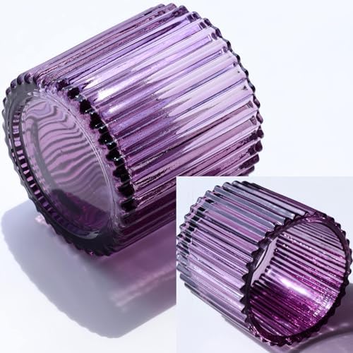 VOHO 6pcs Purple Votive Candle Holders for Table Centerpiece Halloween Deco - Image 2