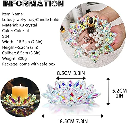 Crystal Lotus Candle Holder Tealight Pillar Candle Plate Candlestick - Image 3