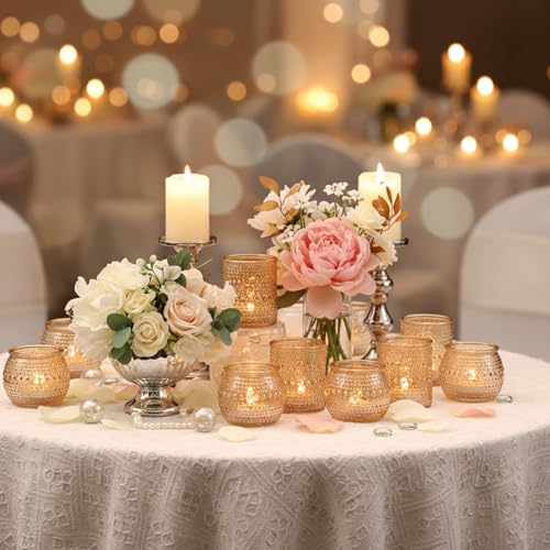 40 Pcs Gold Candle Holders Bulk- Gold Centerpieces for Tables, Assorted Tealight Candle Holders for Wedding Shower, Bridal Shower, Rehearsal Dinner, Engagement, Birthday Party Decorations - Image 6