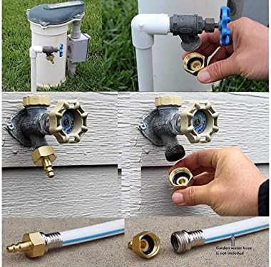 Lead-Free Brass Winterize Blow Out Adapter for Sprinkler Systems Air Compressor Quick Connect 1/4" Quick Connect Plug to GHT 3/4" Garden Hose Fitting for RV, Travel Trailer, Boat & Camper - Image 6