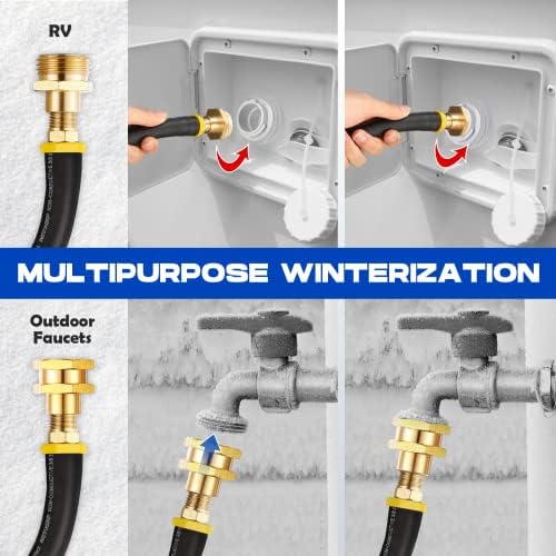 RV Winterizing kit & Sprinkler Blowout Adapter with shut off valve Air compressor Quick-Connect plug garden hose Water Blow Out Fitting for Winterize Sprinkler Systems, Camper,Motorhome - Image 2