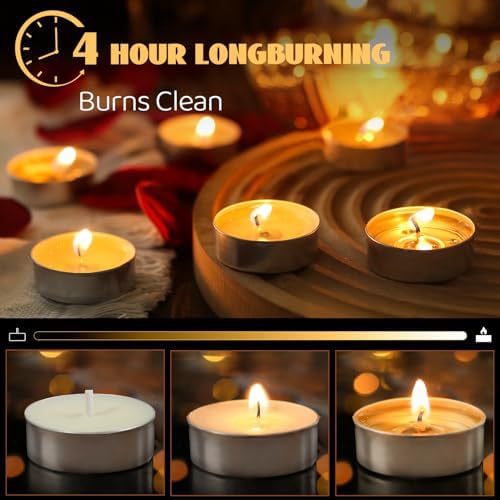 Soy Tea Lights Candles 100 Pack,4 Hours Long Clean Burning,Natural Soy Wax - Image 5