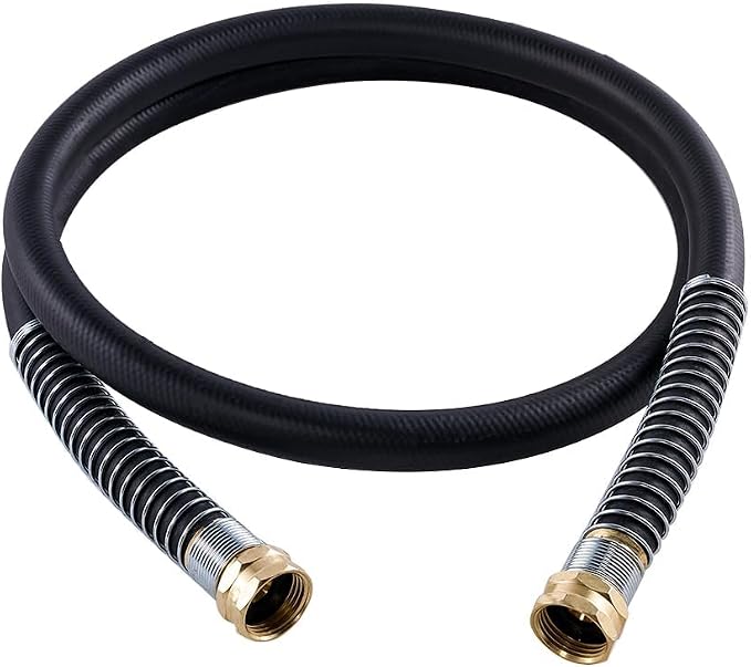 Guitrees Leader Garden Hose 5ft x 3/4", Heavy Duty Short Water Hose, Female to Female Fittings, Five Layered Braiding for Durability, 1000PSI Burst, 300PSI Working (Black)