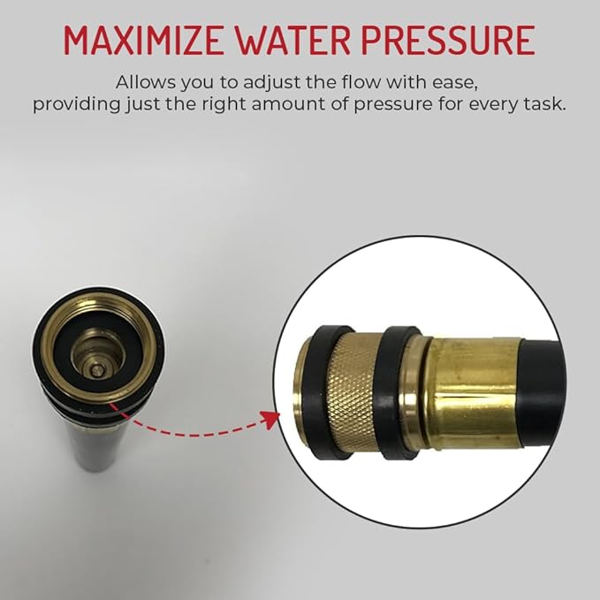 Hi-Tech Adjustable Bend & Spray Water Hose Nozzle – Heavy-Duty, Leak-Proof Nozzles for Car Washing and Lawn Care (4 Pack)