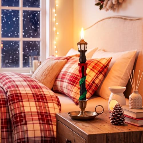 Nuanchu 4 Pcs Xmas Streetlights Shaped Taper Candles Winter Table Decor - Image 4