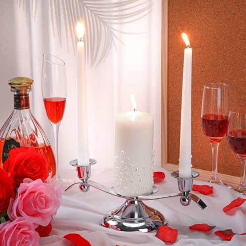 Irenare Unity Candles for Wedding Ceremony with Holder,Pearl - Image 6