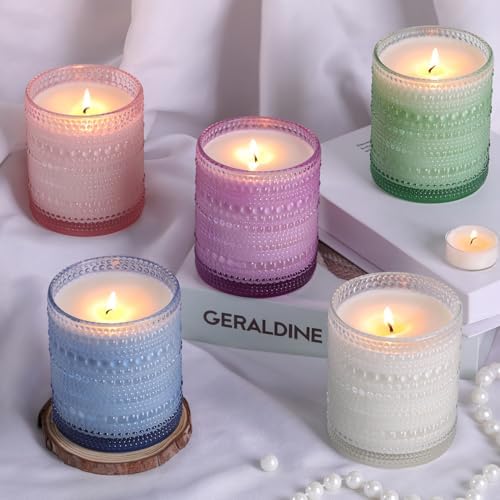 DARJEN 8 Pcs 14oz Glass Candle Jars with Lids, Candle Containers Tins-Pink - Image 6