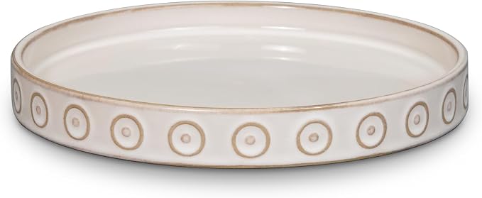 Eightpot Plant Tray for Pots - Ceramic Plant Saucer for Indoors Outdoors 7.5 Inch Plant Water Catcher Tray Plant Drainage Dray Decorative Flower Pot Saucer Plant Plates to Catch Water, Cream White