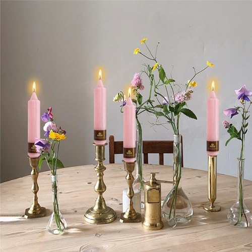 Pastel Taper Candle Pink Candlesticks,7Inches Short Tapered Candles Unscented Candle Sticks Dripless Candles for Dinner Decor Women Gift Idea,4pcs (18D4PC-PINK) - Image 2