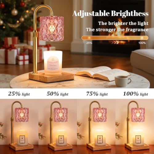 Pink Candle Warmer Lamp with Timer - Wax Melt Warmer for Jar Candles - Image 2