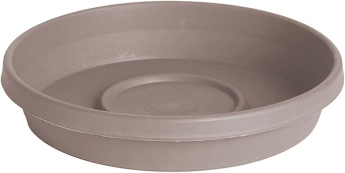 Bloem 8" Terra Round Plant Saucer, Lightweight UV-Resistant Resin Outdoor & Indoor Flower Pot Tray - Fits 8-inch Planter Pots, Pebble Stone