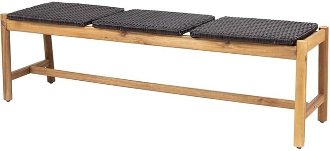 Christopher Knight Home Bonnie Outdoor 3 Seater Wicker Bench, Teak and Brown