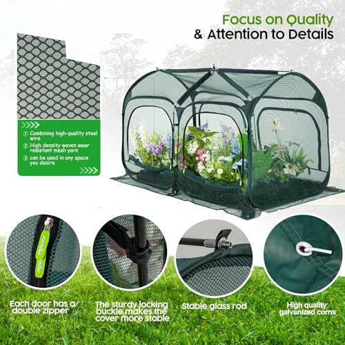Poray Large 5.3x2.6FT Plant Netting Cover, Pop up Tunnel Crop Cage Gardening Net,Pest Guard Cover for Vegetables &Fruits,Durable Gardening Net for Plant and Animal - Image 5
