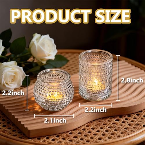Rubtlamp 24 Pack Votive Candle Holder, Clear Glass Tea Light Candle Holders, Vintage Candle Holder for Floating Candle, Tealight Candle Holders for Centerpiece Wedding Decor Home Decoration - Image 2