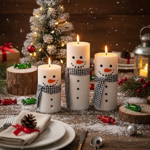 MTLEE 3 Pcs Fall Wood Candle Holders Cute Style, Soy Wax Tea Light by MTLEE
