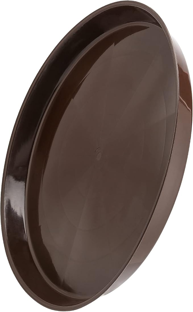 12 Pack 17 Inch Plastic Plant Saucers, Round Plant Pot Saucers, Large Flower Pot Drip Trays Plants Garden Saucers for Indoor Outdoor Planters, Brown