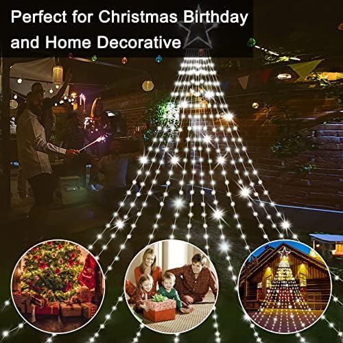 23FT Christmas String Lights, Waterfall Star Lights Outdoor for Yard - Image 5