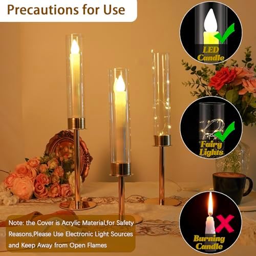 6PCS Acrylic Candle Holder for Table Centerpiece - Image 3