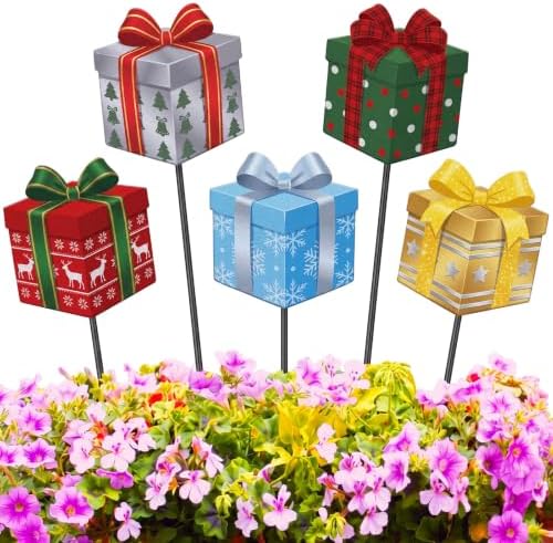 5 Pack 12'' H Metal Christmas Yard Stakes Outdoor Decorations by Roowest