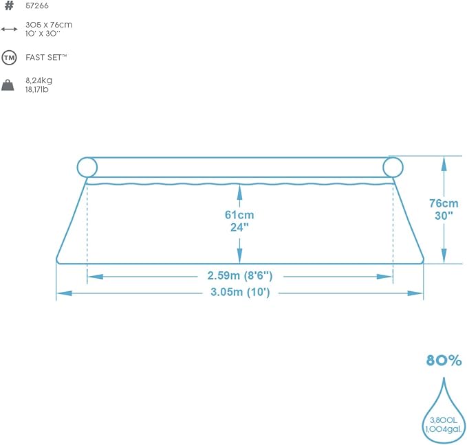 Fast Set™ 10' x 30"/3.05m x 76cm Pool