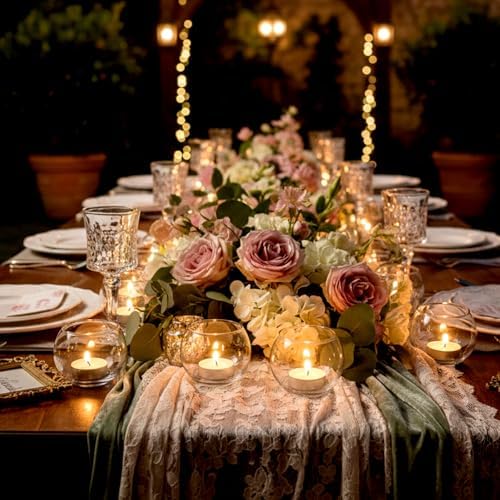 24 Pcs Clear Candle Holders for Table Centerpieces- Small Glass Votive Candle Holders for Standard Tealights, Wedding, Bridal Shower, Birthday Party Table Decorations - Image 5