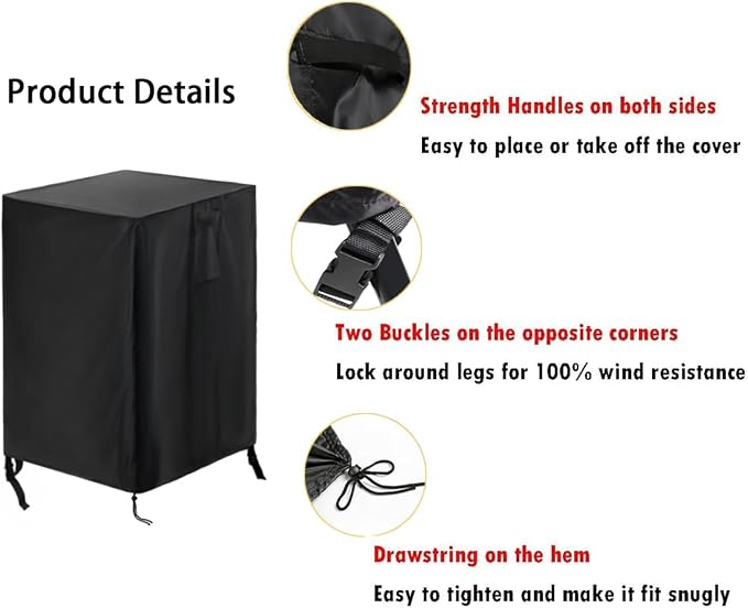 Saking Propane Tank Cover Fit for 20 lbs Square Propane Tank, Waterproof Gas Tank Storage Side Table Cover Outdoor Fire Table - 17"L x 17"W x 20"H